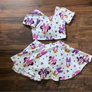 Daisy and Minnie  crop top and skort set